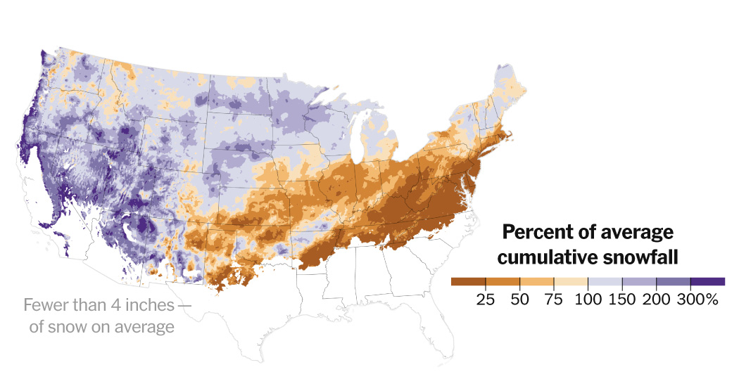 Why the West Got Buried in Snow, While the East Got Little